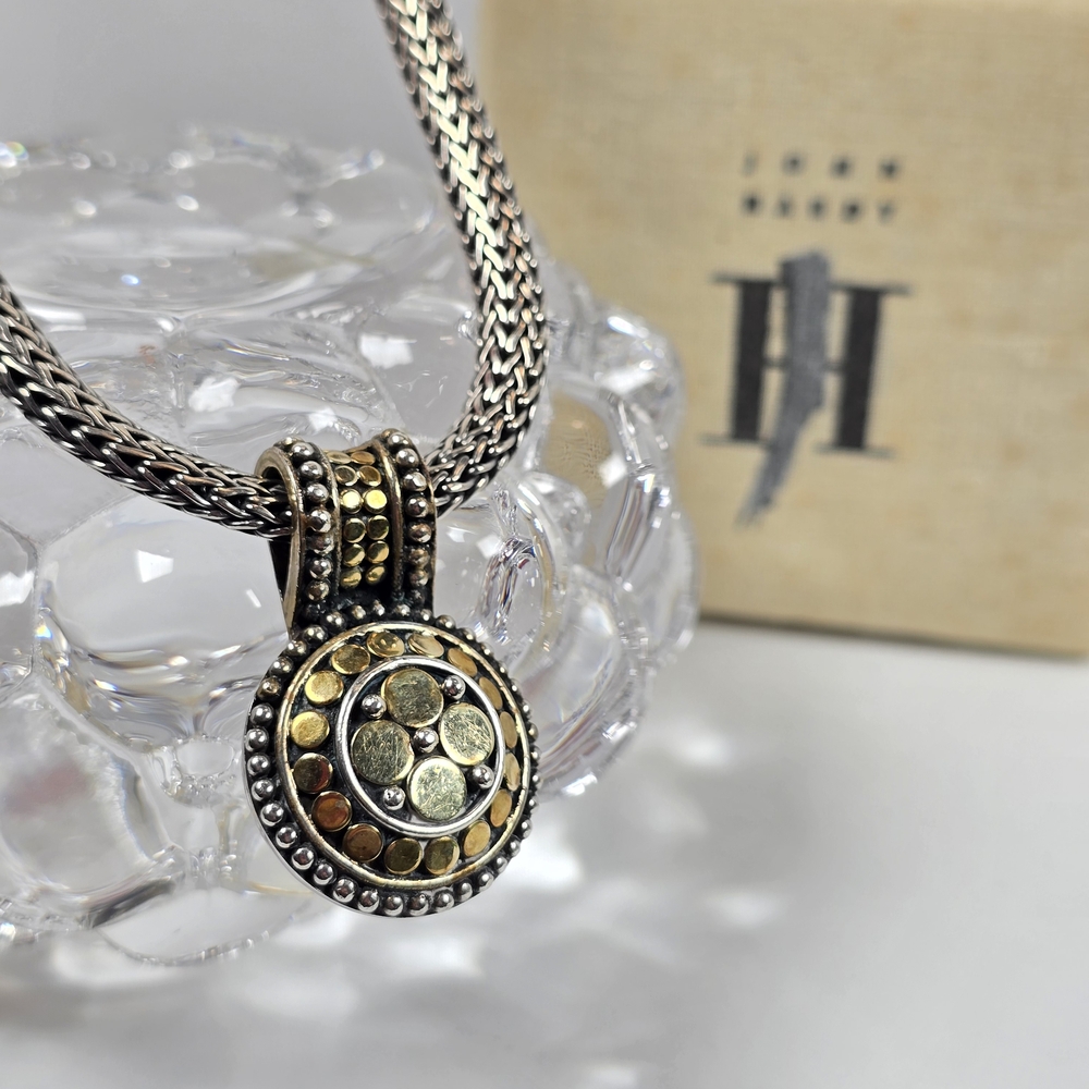 John Hardy Two-Tone Circle Pendant Necklace